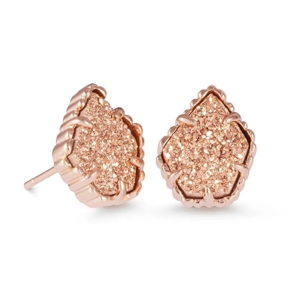 Kendra Scott Tessa Stud Earrings in Rose Gold Tone Drusy